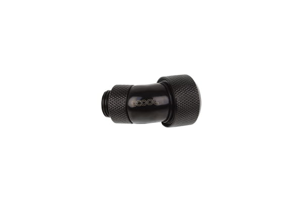 ANS Alphacool Eiszapfen 16mm HardTube Anschraubtülle 45° drehbar G1/4 - Deep Black PHT EOL