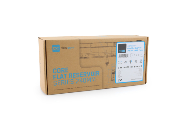 PUM Alphacool Core Flat Reservoir 240 Rechts D5 mit VPP Apex PWM Pumpe