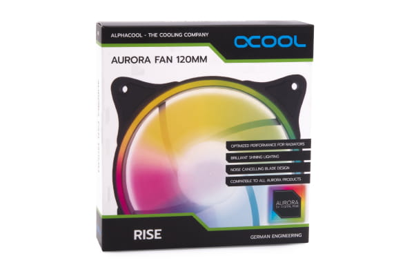 L12 Alphacool Rise Aurora 120mm Lüfter Weiß (120x120x25mm) PHT EOL