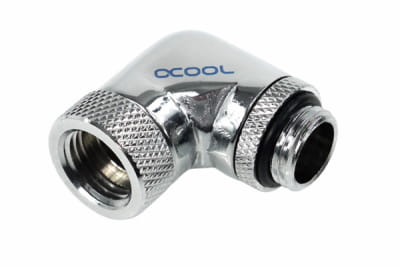 ANF Alphacool HF Winkeladapter 90° drehbar G1/4 AG auf G1/4 IG - Chrome PHT EOL