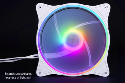 L14 Alphacool Rise Aurora 140mm Lüfter Weiß (140x140x25mm) PHT EOL