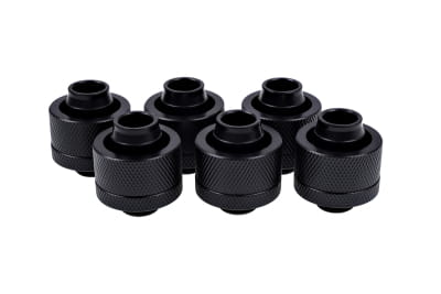 ANS Alphacool Eiszapfen 19/13mm Anschraubtülle G1/4 - Deep Black Sixpack PHT EOL