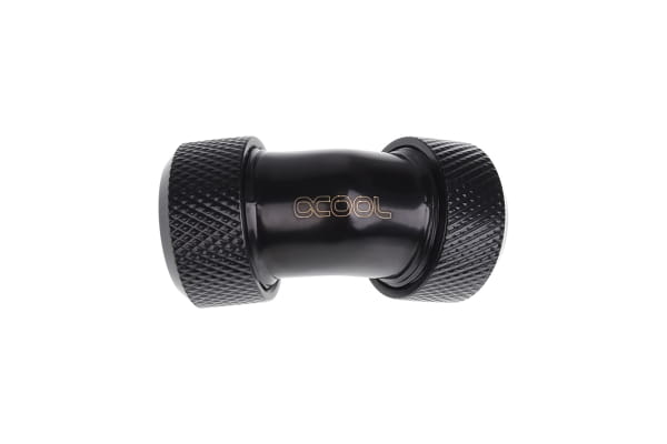 ANS Alphacool Eiszapfen 13mm HardTube Anschraubtülle 45° L-Verbinder - Deep Black PHT EOL