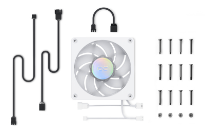 L12 Alphacool Apex Stealth Metall Aurora Lüfter Weiß 2600rpm (120x120x25mm)