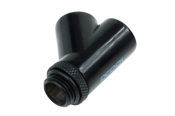 ANF Alphacool HF Y-45° Verbinder - G1/4 drehbar - 2x Innen 1x Außengewinde - Deep Black PHT EOL