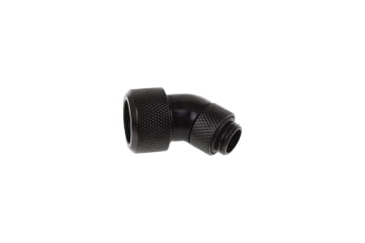 ANS Alphacool Eiszapfen 16mm HardTube Anschraubtülle 45° drehbar G1/4 - Deep Black PHT EOL