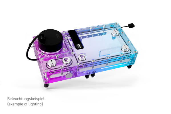 PUM Alphacool Core Flat Reservoir 240 Rechts mit VPP/D5 Apex PWM Pumpe