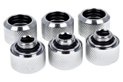 ANS Alphacool Eiszapfen 16mm HardTube Anschraubtülle G1/4 - Chrome Sixpack