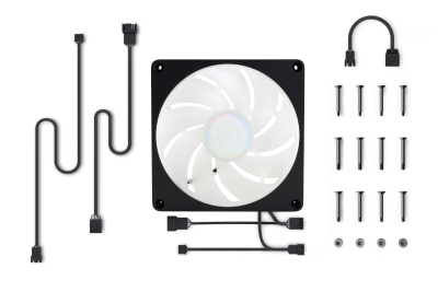 L14 Alphacool Apex Stealth Metall Aurora Lüfter 2000rpm Matt Schwarz (140x140x25mm)