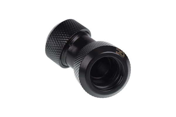 ANS Alphacool Eiszapfen 13mm HardTube Anschraubtülle 45° L-Verbinder - Deep Black PHT EOL