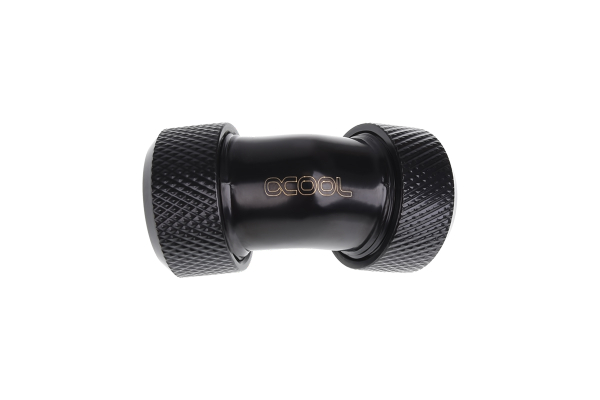 ANS Alphacool Eiszapfen 13mm HardTube Anschraubtülle 45° L-Verbinder - Deep Black PHT EOL