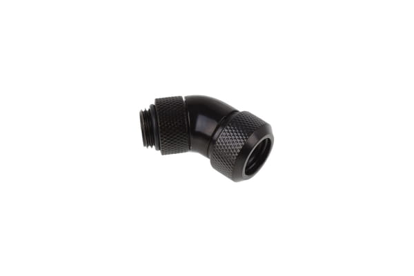 ANS Alphacool Eiszapfen 13mm HardTube Anschraubtülle 45° drehbar G1/4 - Deep Black PHT EOL