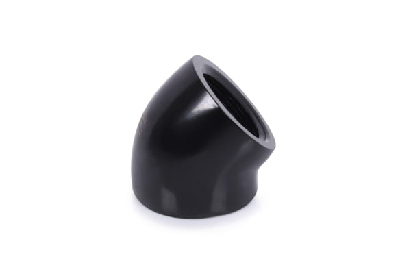 ANF Alphacool Eiszapfen L-Verbinder 45° G1/4 IG auf G1/4 IG - schwarz PHT EOL