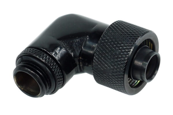 ANS Alphacool HF 16/10 Anschraubtülle 90° drehbar G1/4 - Deep Black PHT EOL