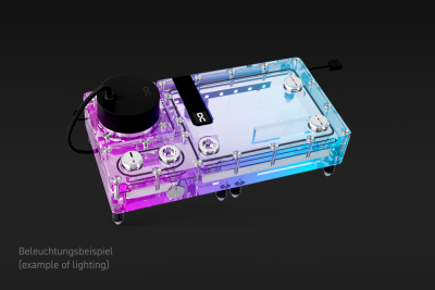 PUM Alphacool Core Flat Reservoir 240 Rechts D5 mit VPP Apex PWM Pumpe
