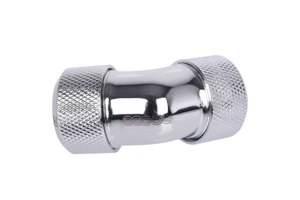 ANS Alphacool Eiszapfen 16mm HardTube Anschraubtülle 45° L-Verbinder - Chrome PHT EOL