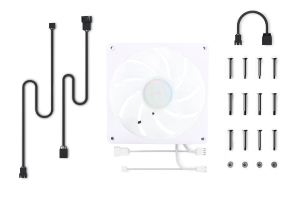 L14 Alphacool Apex Stealth Metall Aurora Lüfter 2000rpm Weiß (140x140x25mm)