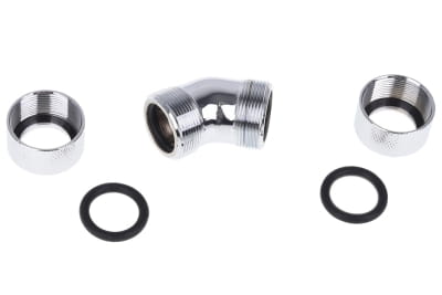 ANS Alphacool Eiszapfen 16mm HardTube Anschraubtülle 45° L-Verbinder - Chrome PHT EOL