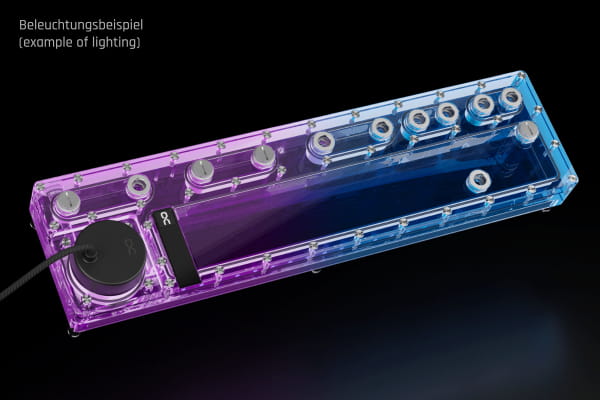 AGB Alphacool Core Distro Plate 480 Links mit VPP/D5 Apex PWM Pumpe