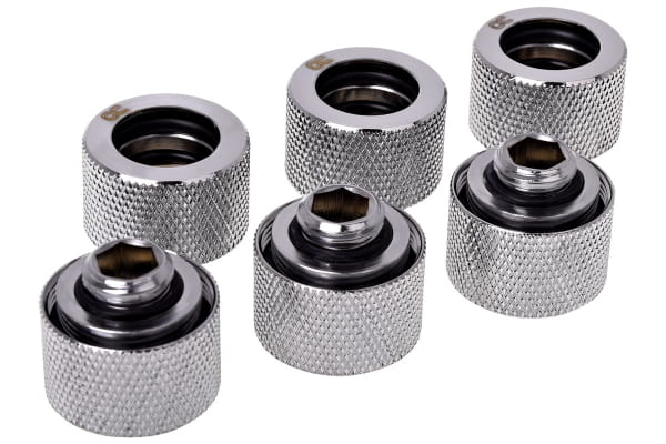 ANS Alphacool HT 16mm HardTube Anschraubtülle G1/4 - gerändelt - Chrome Sixpack PHT EOL