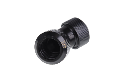 ANS Alphacool Eiszapfen 13mm HardTube Anschraubtülle 45° L-Verbinder - Deep Black PHT EOL
