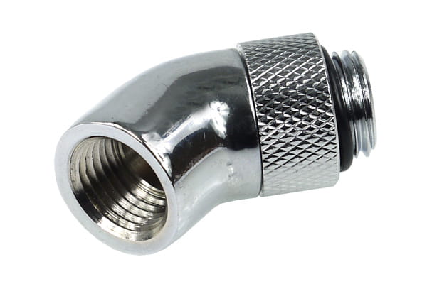 ANF Alphacool HF Winkeladapter 45° - drehbar - G1/4 AG auf G1/4 IG - Chrome PHT EOL