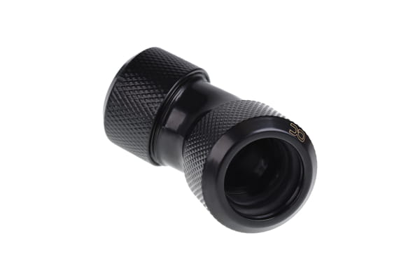ANS Alphacool Eiszapfen 16mm HardTube Anschraubtülle 45° L-Verbinder - Deep Black PHT EOL