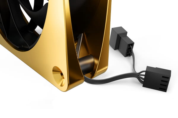 L12 Alphacool Apex Stealth Metall Power Lüfter 3000rpm Gold (120x120x25mm)