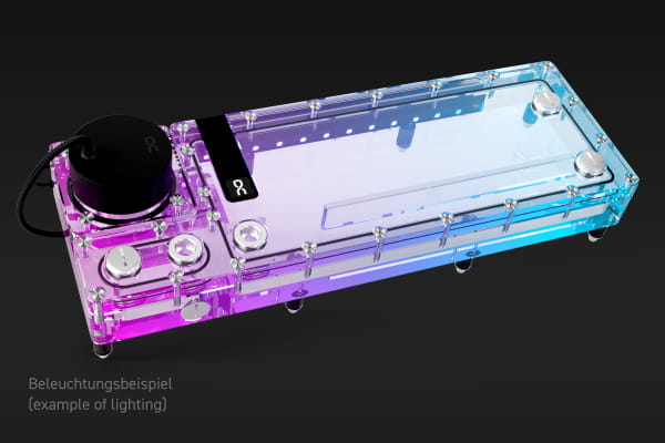 PUM Alphacool Core Flat Reservoir 360 Rechts D5 mit VPP Apex PWM Pumpe