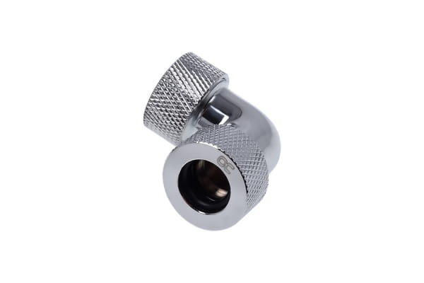 ANS Alphacool HT 13mm HardTube Anschraubtülle 90° L-Verbinder - gerändelt - Chrome PHT EOL