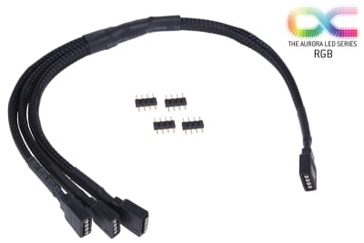 KAB Alphacool Y-Kabel RGB 4pol auf 3x 4pol inkl. Stecker - Schwarz 30cm EOL