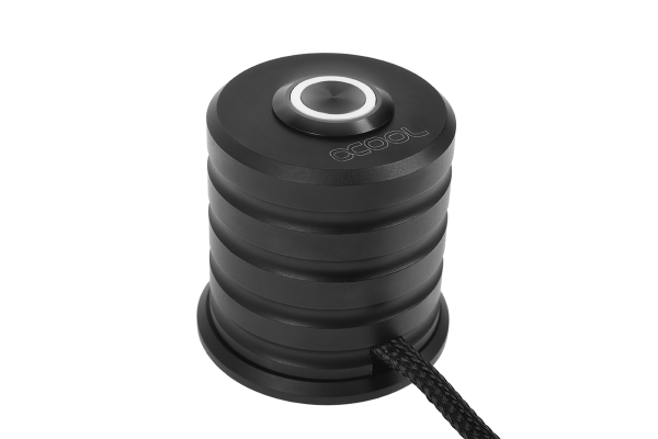 SEN Alphacool Powerbutton mit Taster 19mm weiß beleuchtet - Deep Black EOL