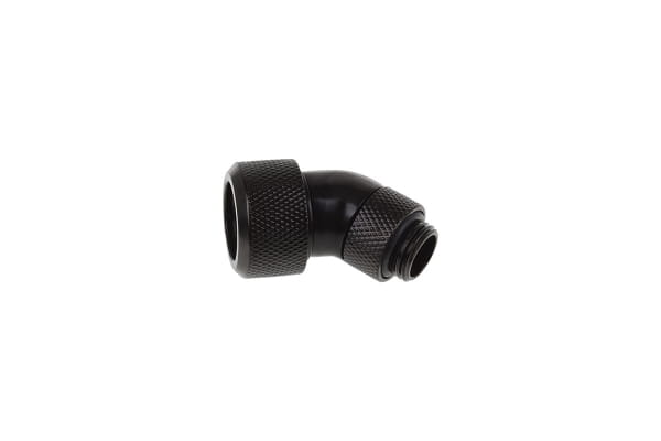 ANS Alphacool Eiszapfen 16mm HardTube Anschraubtülle 45° drehbar G1/4 - Deep Black PHT EOL