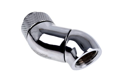 ANF Alphacool Eiszapfen Winkeladapter Doppel-45° drehbar G1/4 AG auf G1/4 IG - Chrome