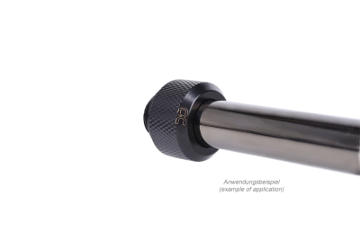 ANS Alphacool Eiszapfen 13mm HardTube Anschraubtülle G1/4 für Metall-Tubes - Deep Black EOL