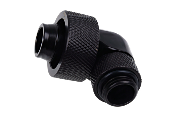 ANS Alphacool Eiszapfen 19/13mm Anschraubtülle 90° drehbar G1/4 - Deep Black PHT EOL