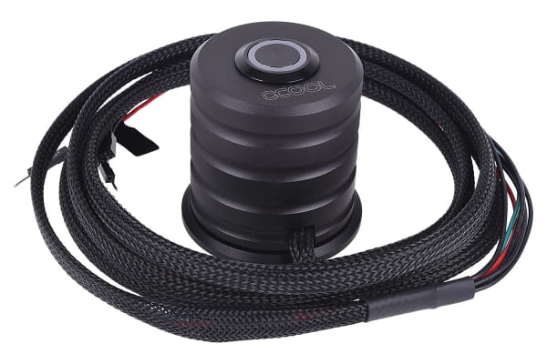 SEN Alphacool Powerbutton mit Taster 19mm weiß beleuchtet - Deep Black EOL