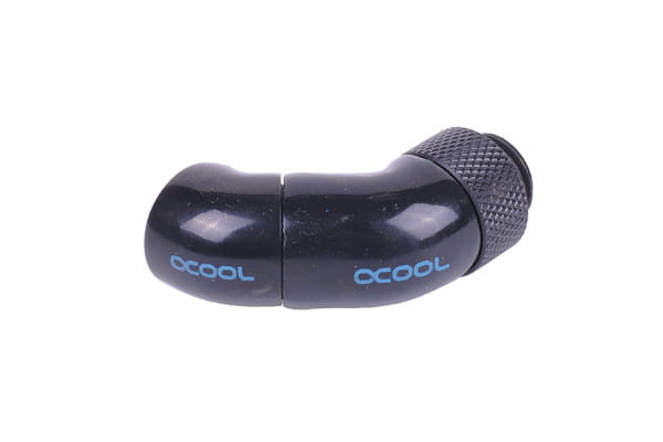 ANF Alphacool HF Winkeladapter Doppel-45° drehbar G1/4 AG auf G1/4 IG - Deep Black PHT EOL