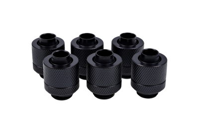 ANS Alphacool Eiszapfen 13/10mm Anschraubtülle G1/4 - Deep Black Sixpack