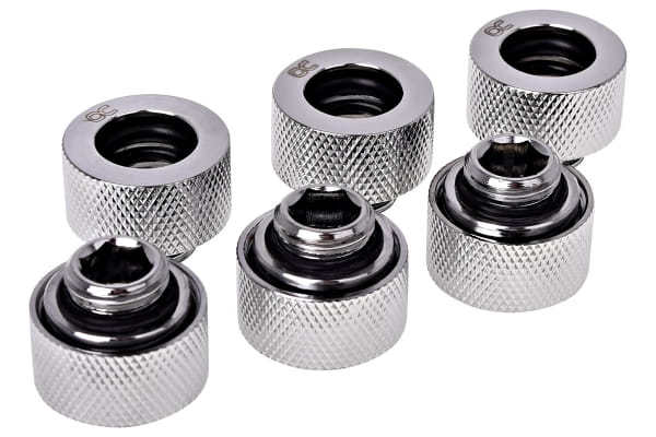 ANS Alphacool HT 13mm HardTube Anschraubtülle G1/4 - gerändelt - Chrome Sixpack PHT EOL