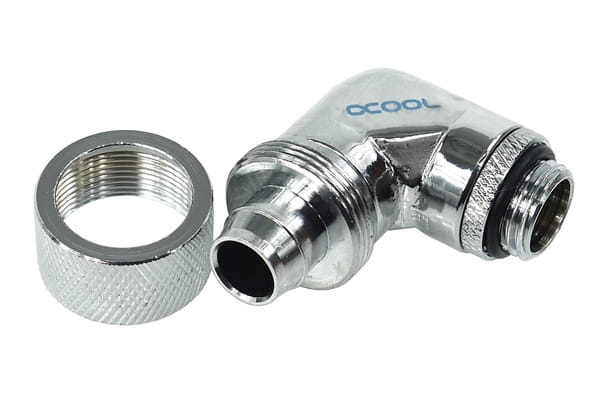ANS Alphacool HF 16/10 Anschraubtülle 90° drehbar G1/4 - Chrome PHT EOL