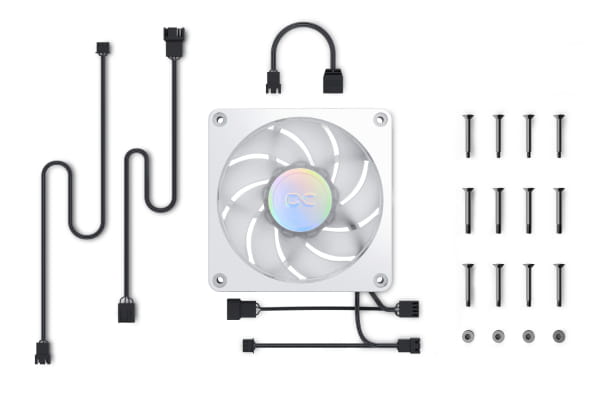 L12 Alphacool Apex Stealth Metall Aurora Lüfter Chrome 2600rpm (120x120x25mm)