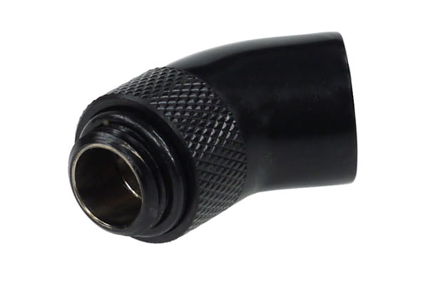 ANF Alphacool HF Winkeladapter 45° - drehbar - G1/4 AG auf G1/4 IG - Deep Black PHT EOL