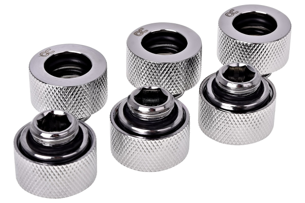 ANS Alphacool HT 13mm HardTube Anschraubtülle G1/4 - gerändelt - Chrome Sixpack PHT EOL