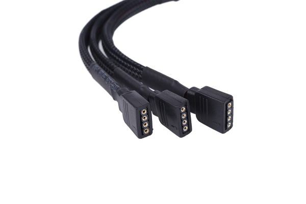 KAB Alphacool Y-Kabel RGB 4pol auf 3x 4pol inkl. Stecker - Schwarz 60cm EOL