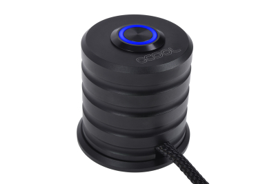 SEN Alphacool Powerbutton mit Taster 19mm blau beleuchtet - Deep Black EOL