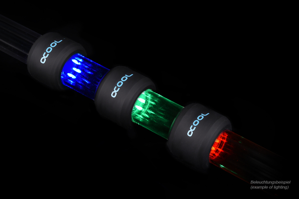 SZ Alphacool Aurora HardTube LED Ring 16mm Deep Black - RGB PHT EOL