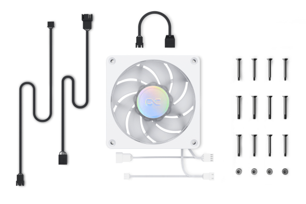 L12 Alphacool Apex Stealth Metall Aurora Lüfter Weiß 2600rpm (120x120x25mm)