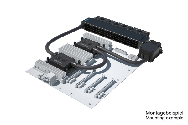 SVK Alphacool ES Pro 1U - 7 x 40 / 2x XPX Pro 1U / Reservoir 1U - DDC310