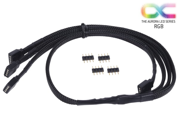KAB Alphacool Y-Kabel RGB 4pol auf 3x 4pol inkl. Stecker - Schwarz 60cm EOL